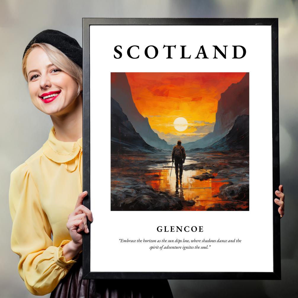 Person holding a poster of Glencoe
