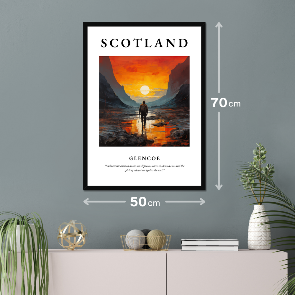 Poster of Glencoe hanging on a wall