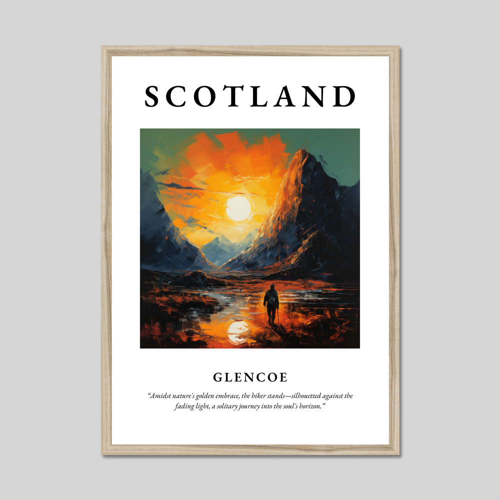 Poster in a natural frame with the word Scotland