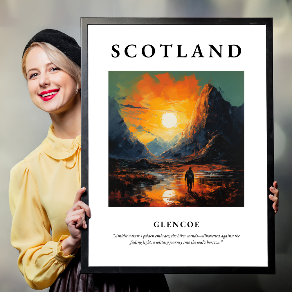 Person holding a poster of Glencoe