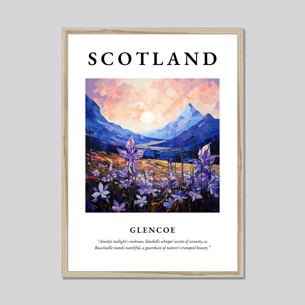 Poster in a natural frame with the word Scotland