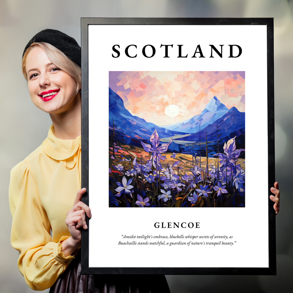 Person holding a poster of Glencoe