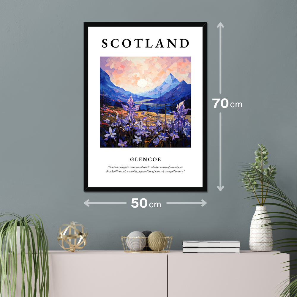 Poster of Glencoe hanging on a wall