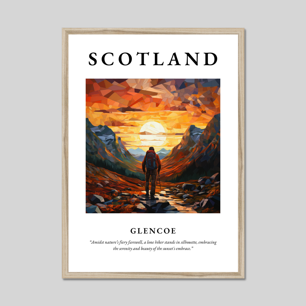 Poster in a natural frame with the word Scotland