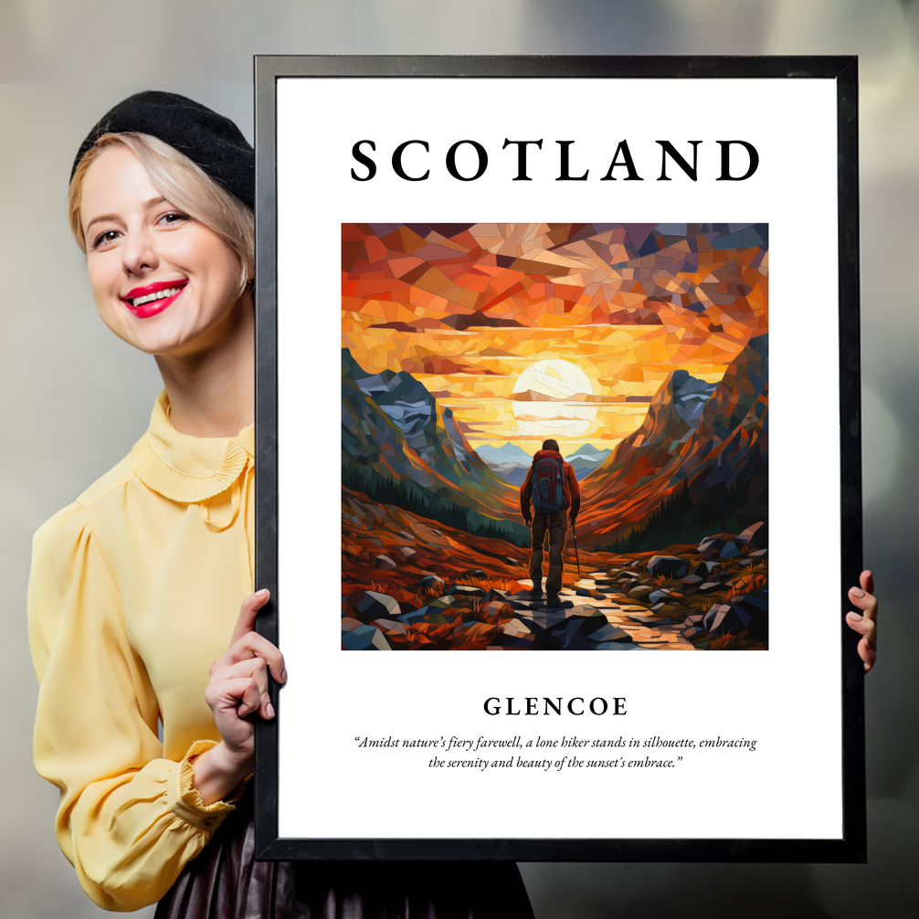Person holding a poster of Glencoe