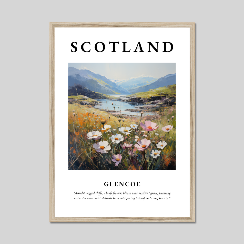 Poster in a natural frame with the word Scotland