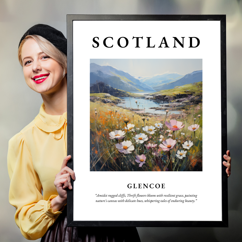 Person holding a poster of Glencoe