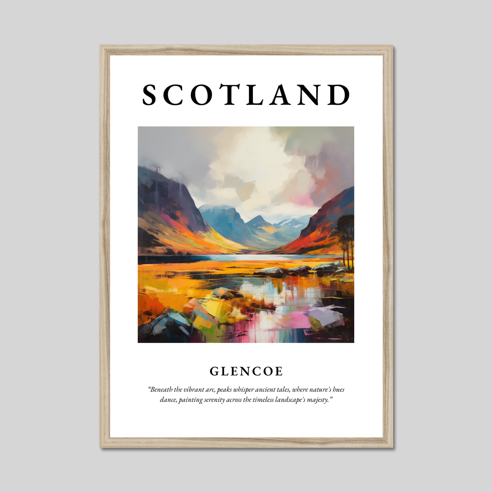 Poster in a natural frame with the word Scotland