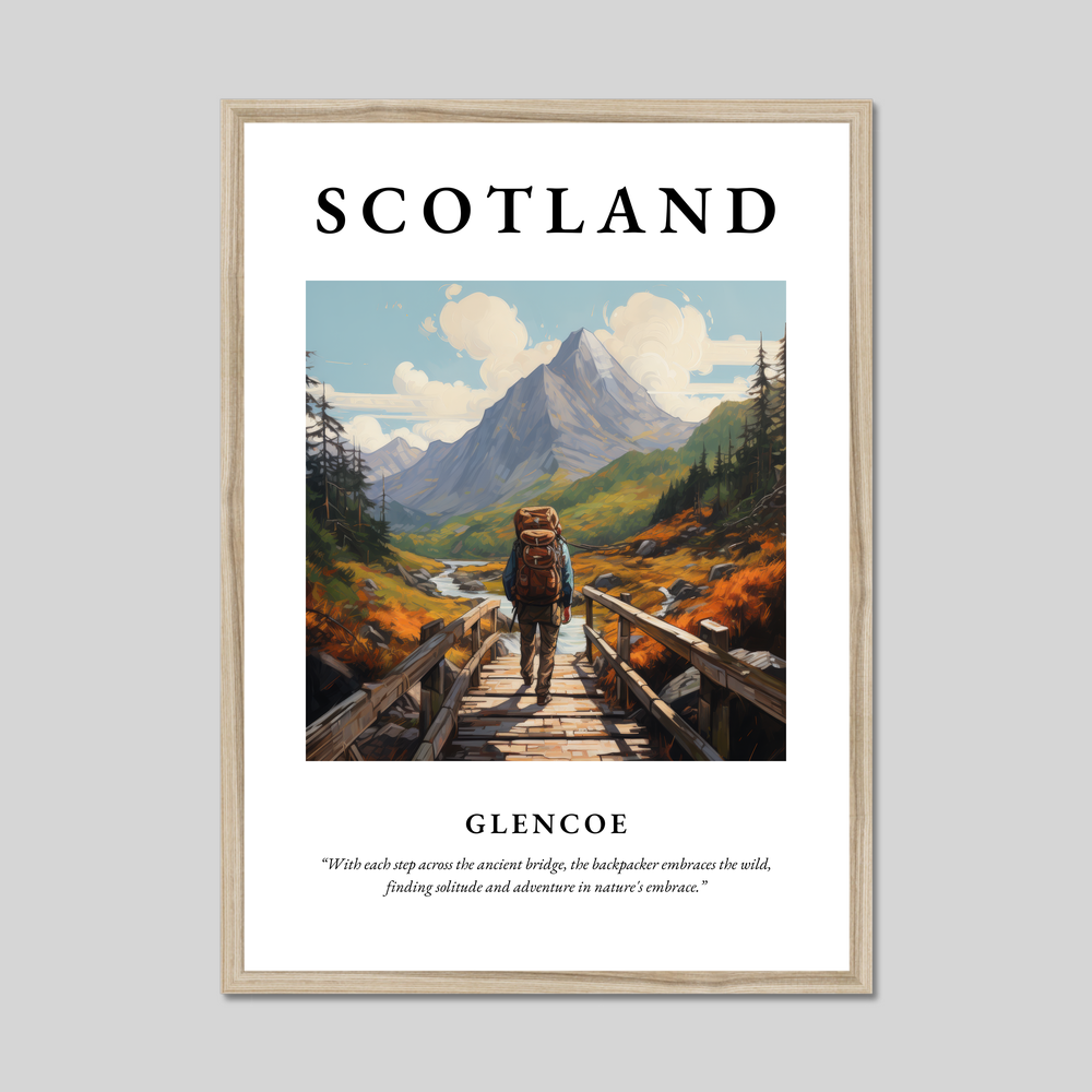 Poster in a natural frame with the word Scotland