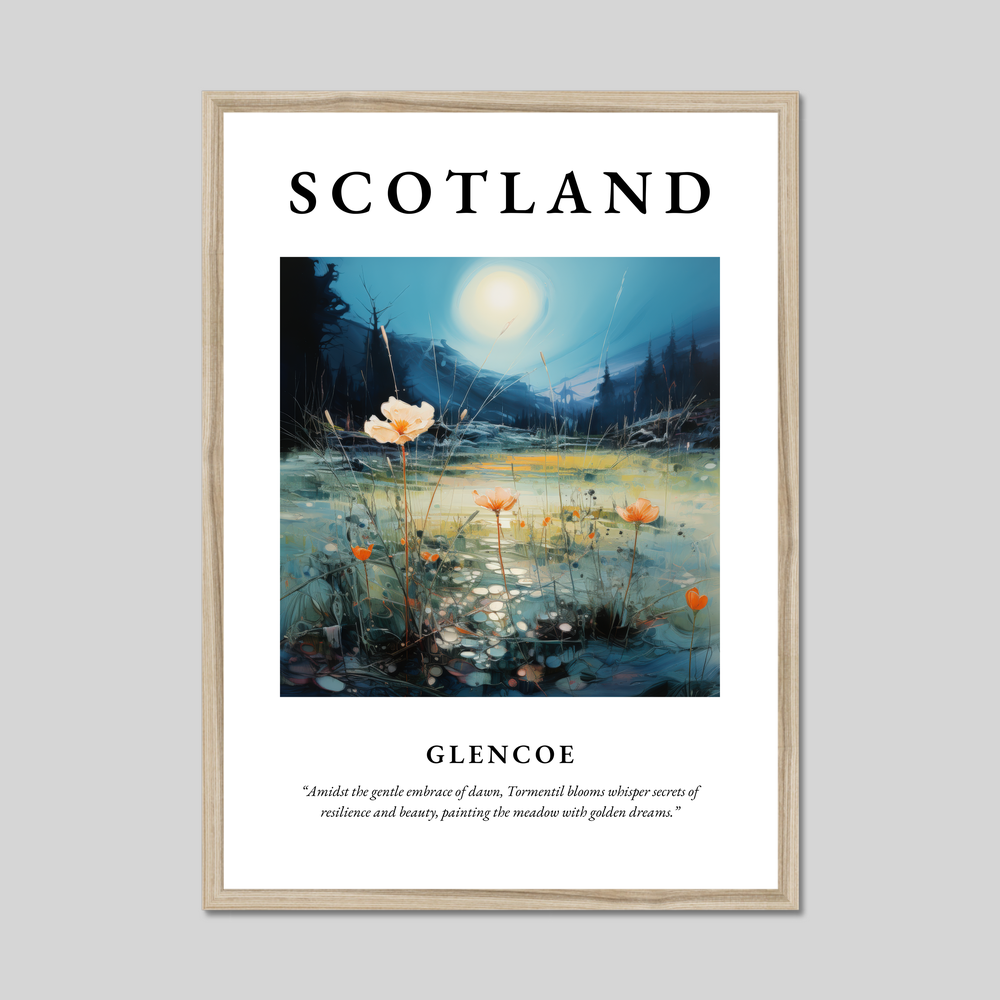 Poster in a natural frame with the word Scotland
