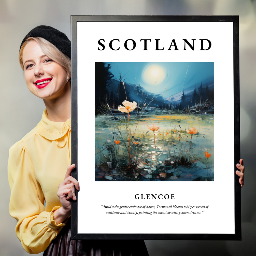 Person holding a poster of Glencoe