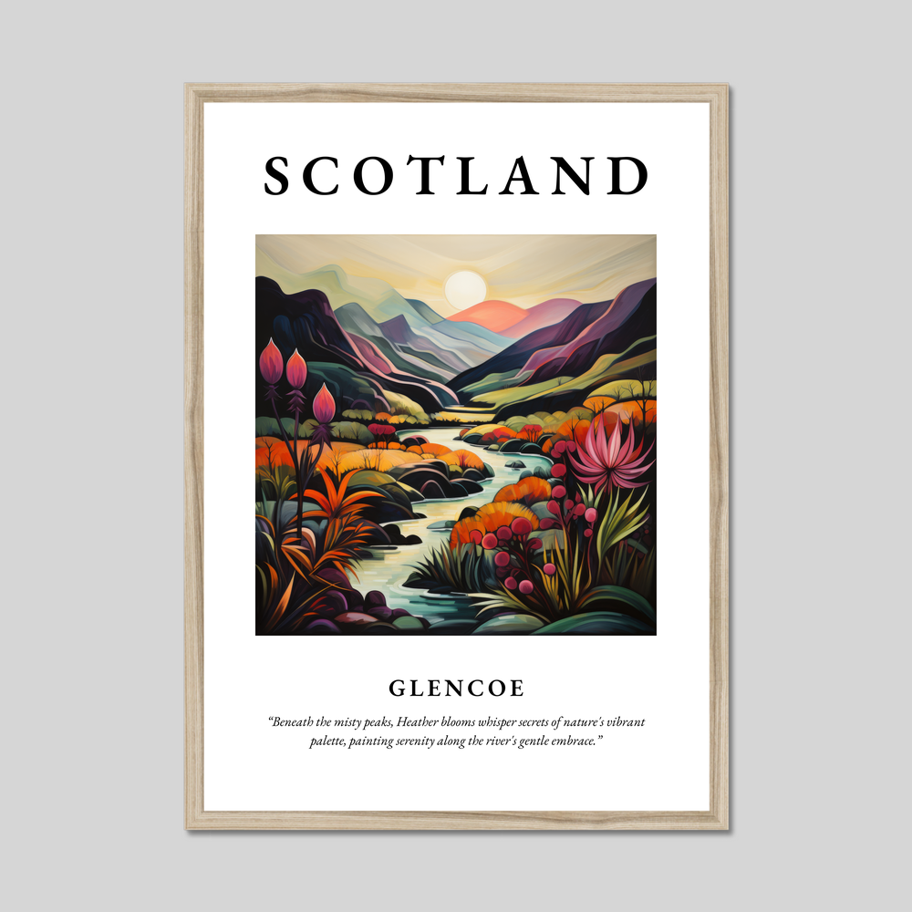 Poster in a natural frame with the word Scotland