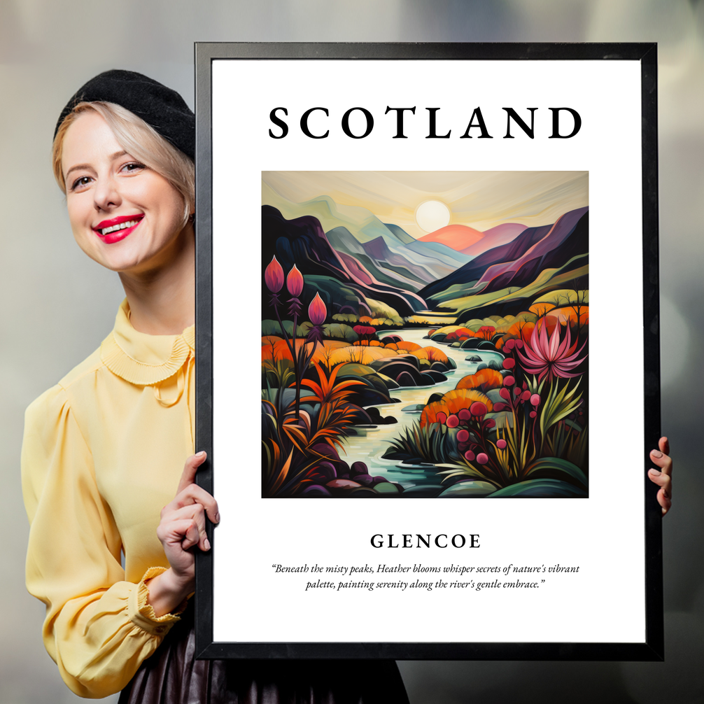 Person holding a poster of Glencoe