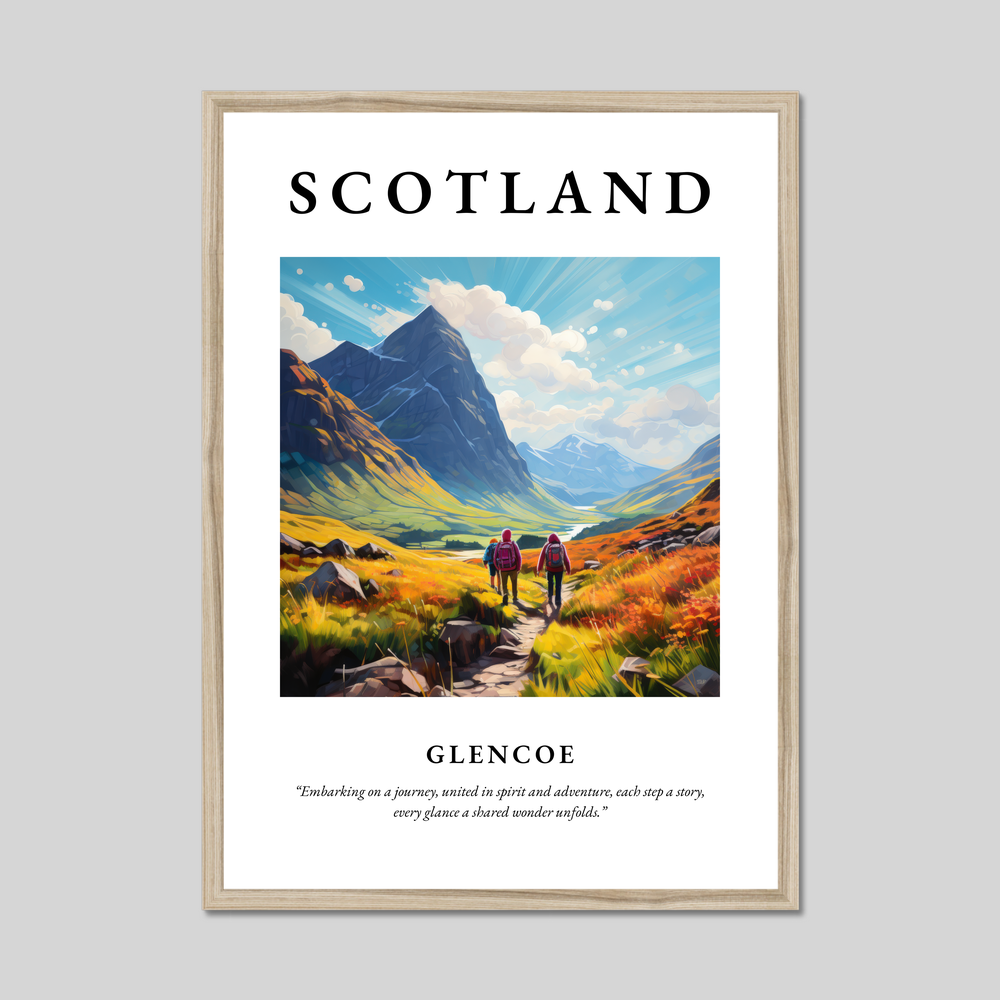 Poster in a natural frame with the word Scotland