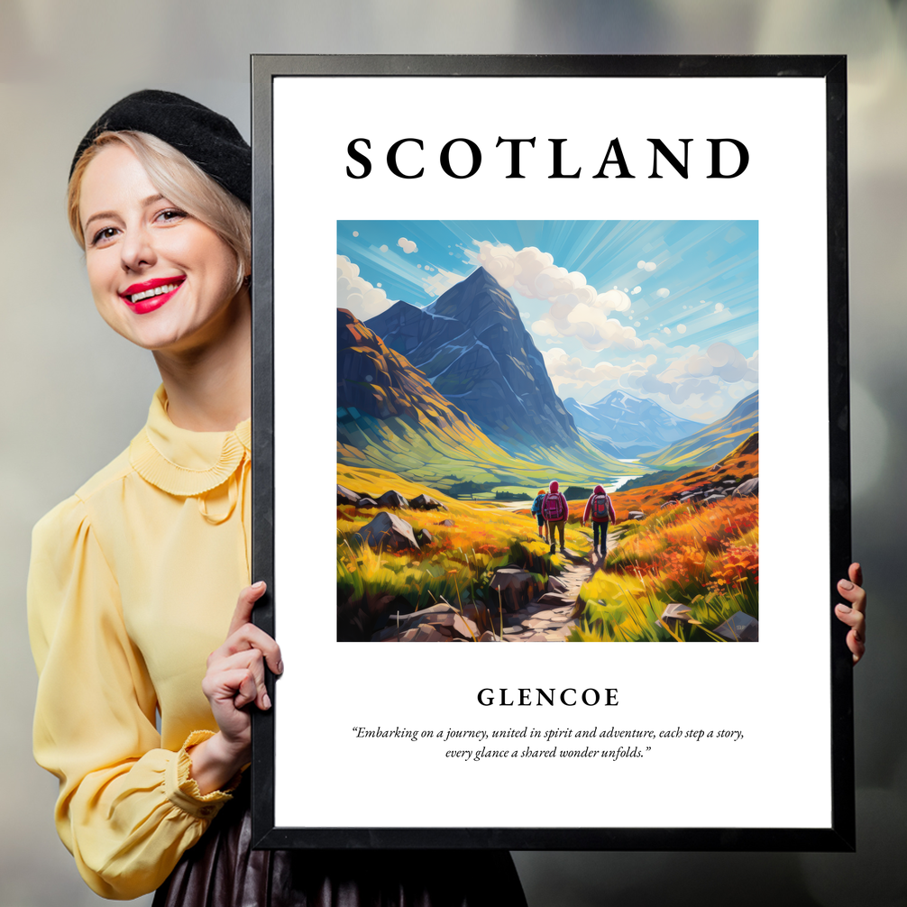 Person holding a poster of Glencoe