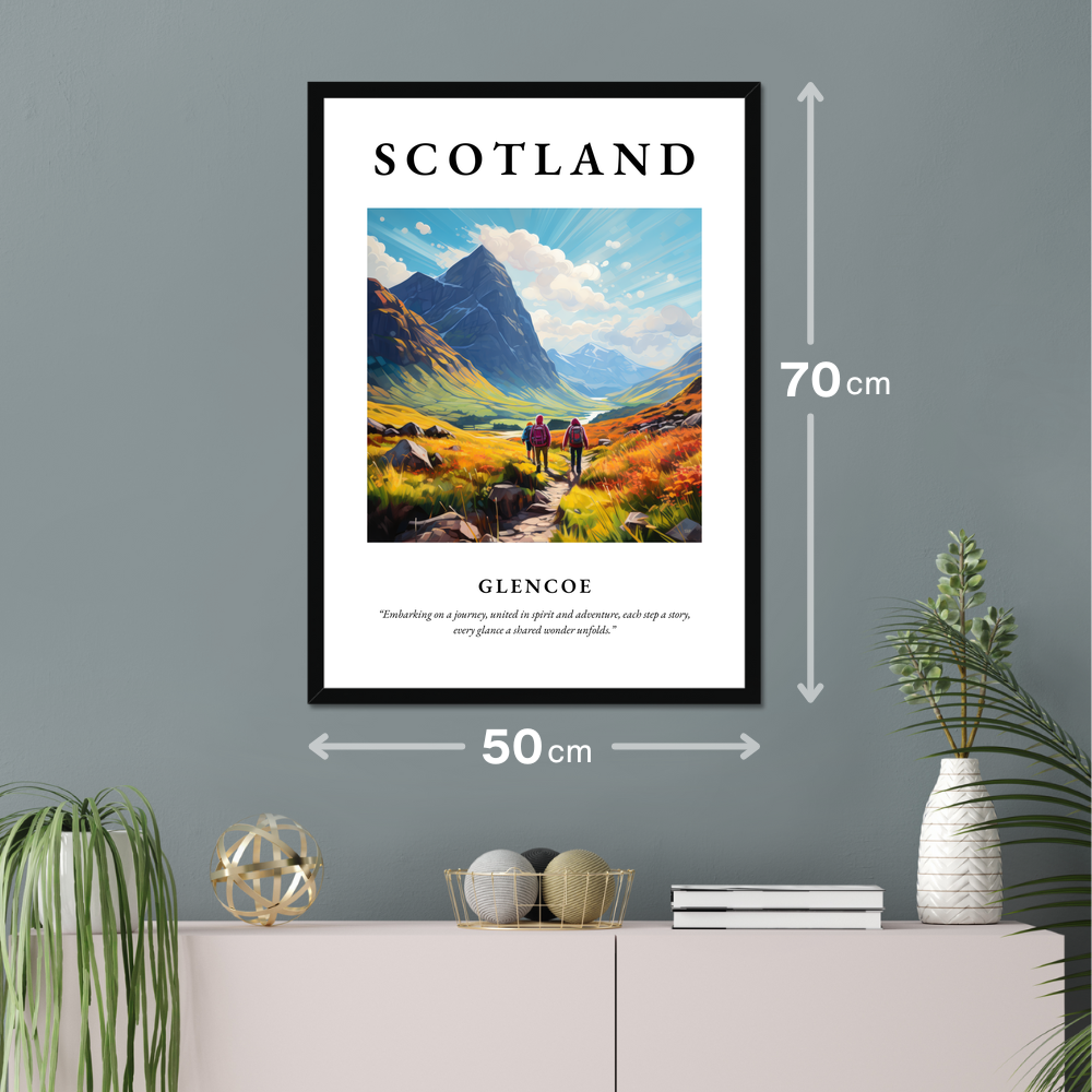 Poster of Glencoe hanging on a wall