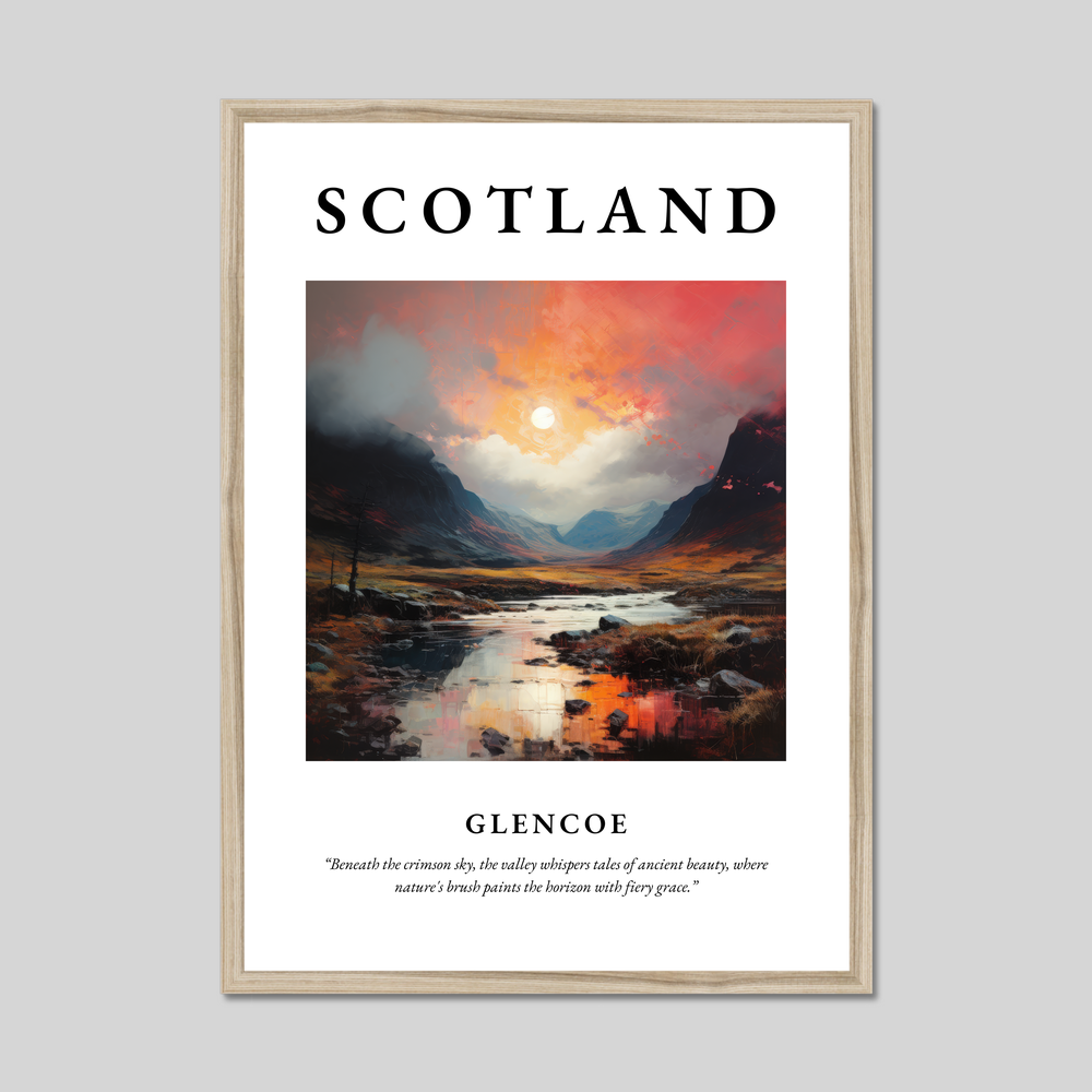 Poster in a natural frame with the word Scotland