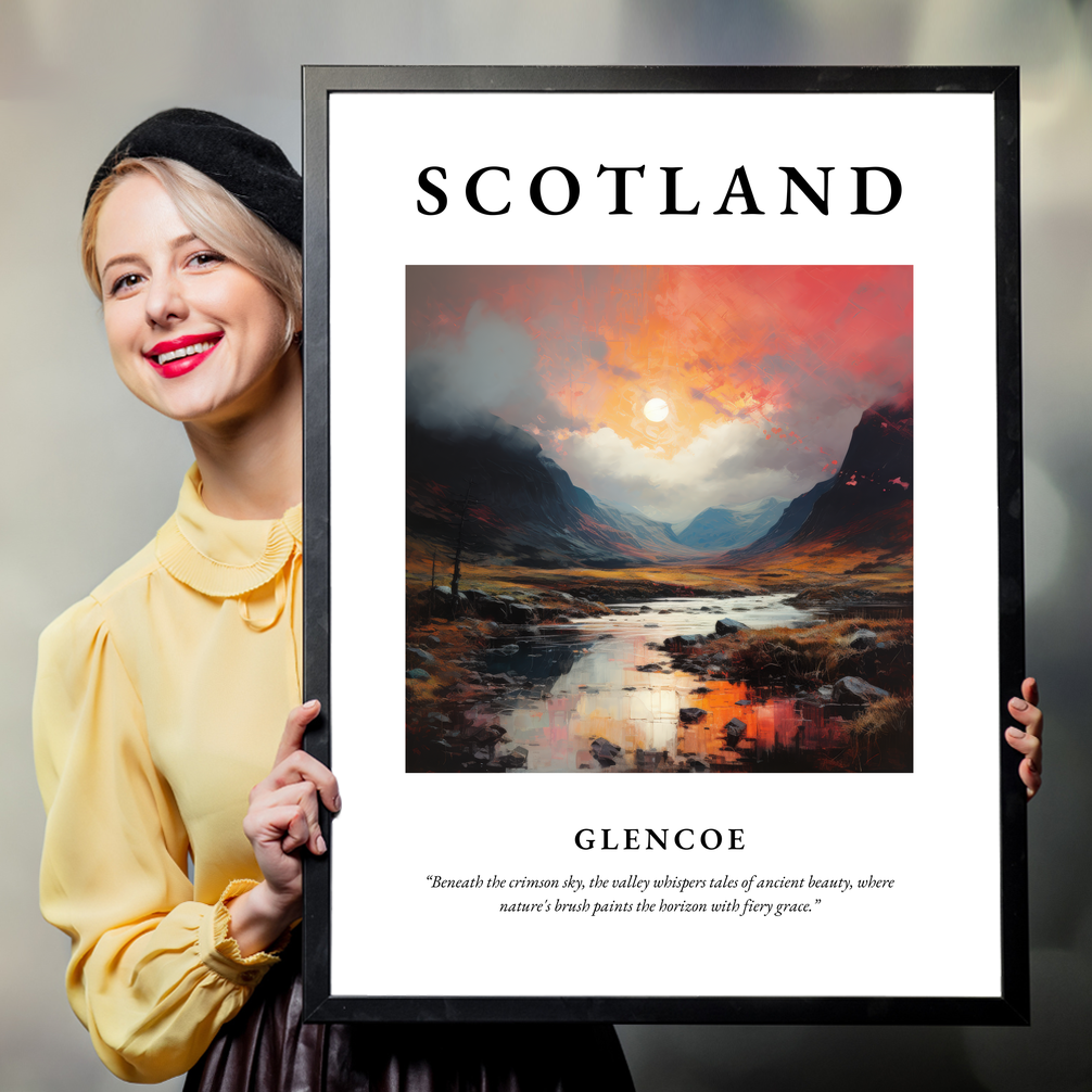 Person holding a poster of Glencoe