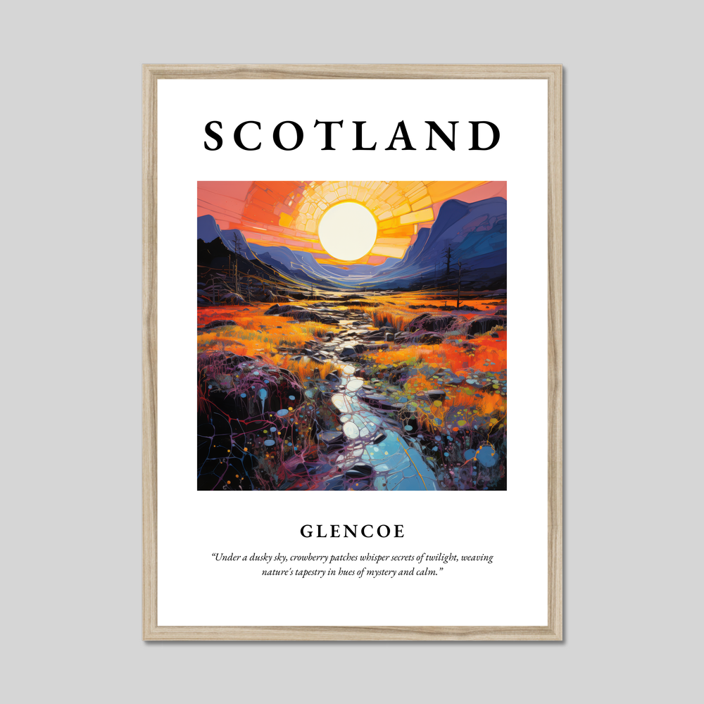 Poster in a natural frame with the word Scotland