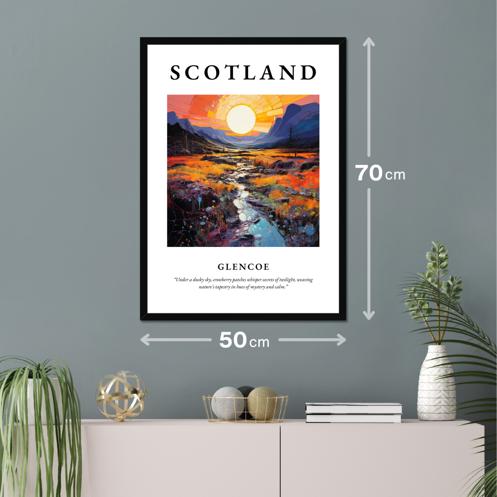 Poster of Glencoe hanging on a wall