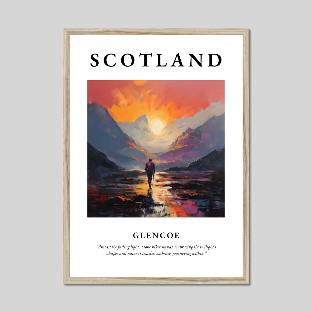 Poster in a natural frame with the word Scotland