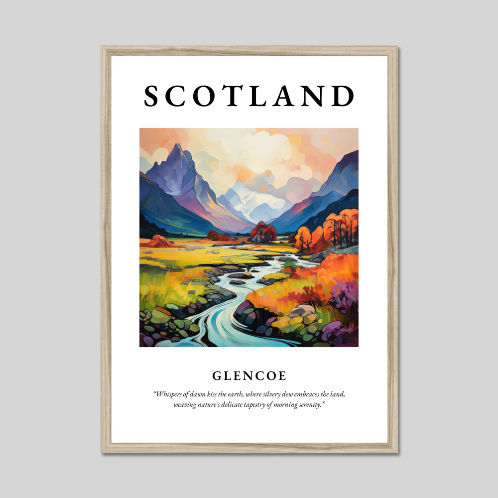 Poster in a natural frame with the word Scotland