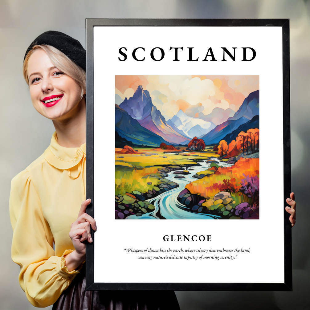 Person holding a poster of Glencoe