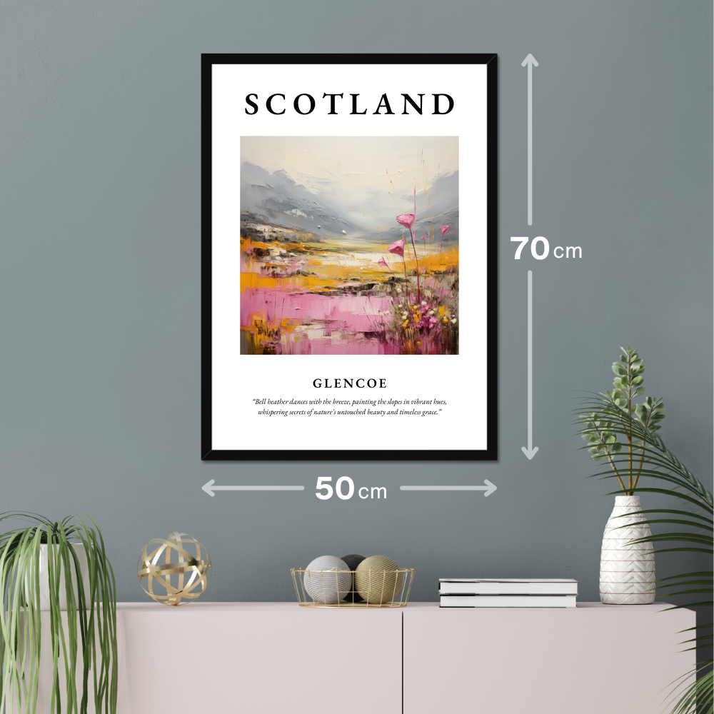 Poster of Glencoe hanging on a wall
