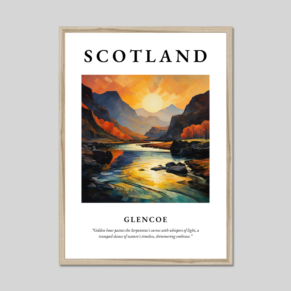 Poster in a natural frame with the word Scotland