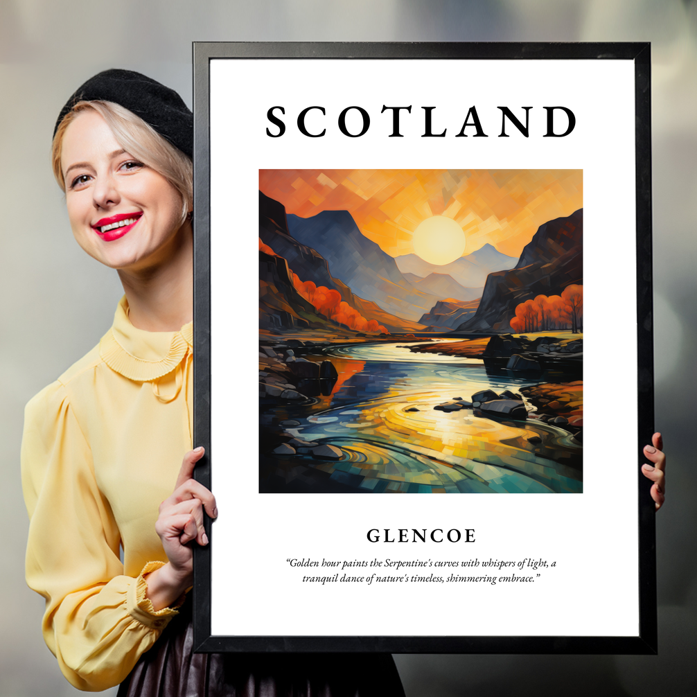 Person holding a poster of Glencoe