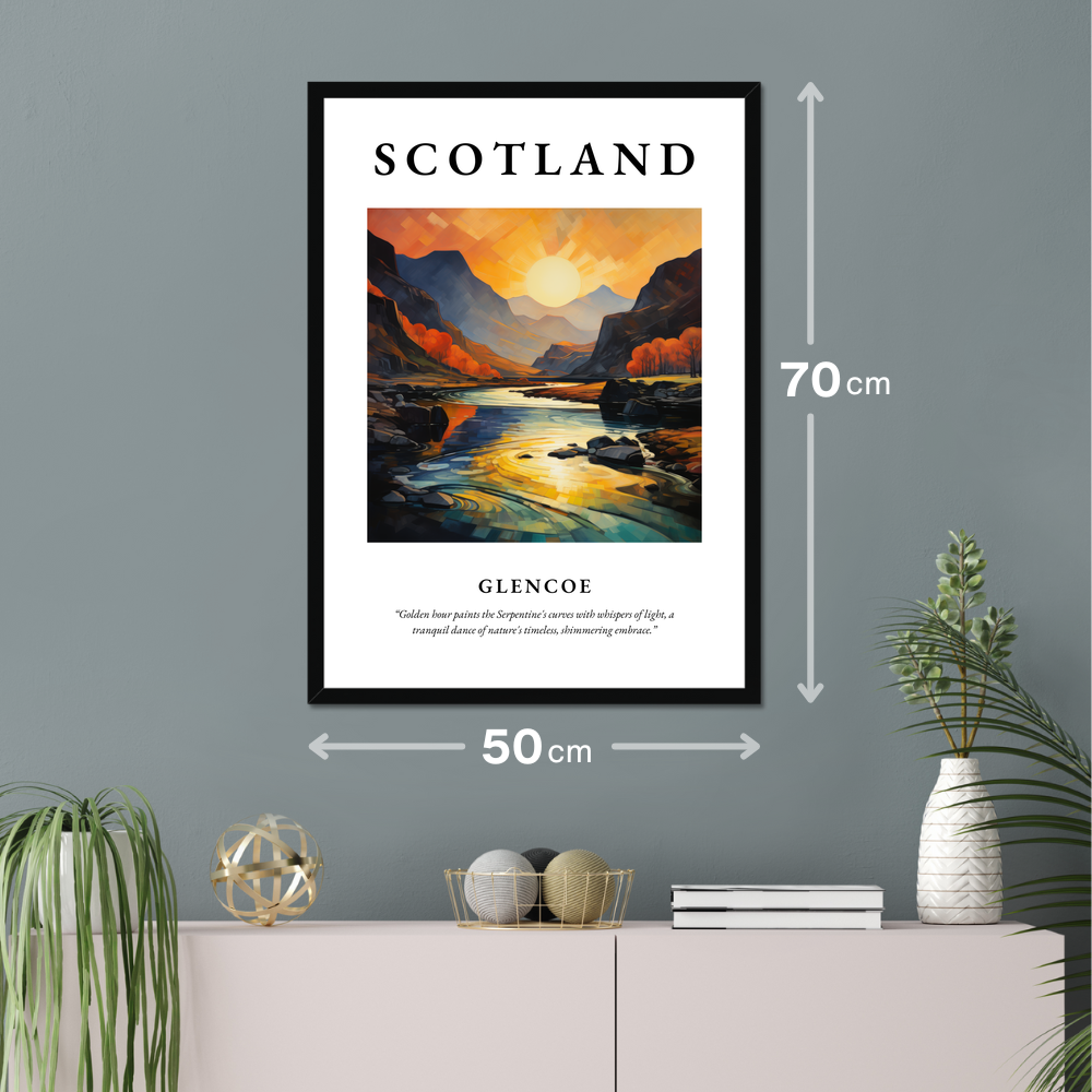 Poster of Glencoe hanging on a wall