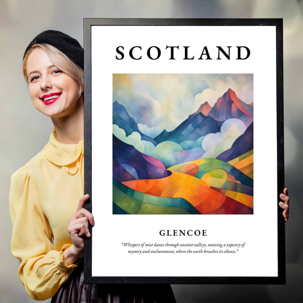 Person holding a poster of Glencoe