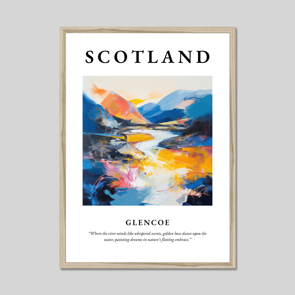 Poster in a natural frame with the word Scotland