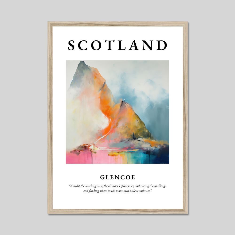 Poster in a natural frame with the word Scotland