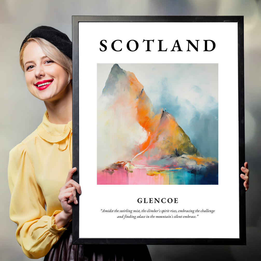 Person holding a poster of Glencoe