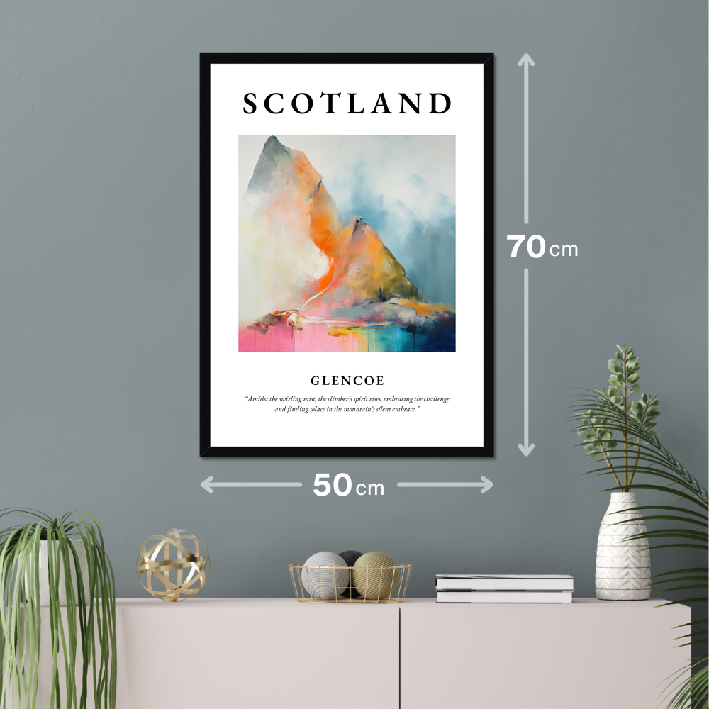Poster of Glencoe hanging on a wall