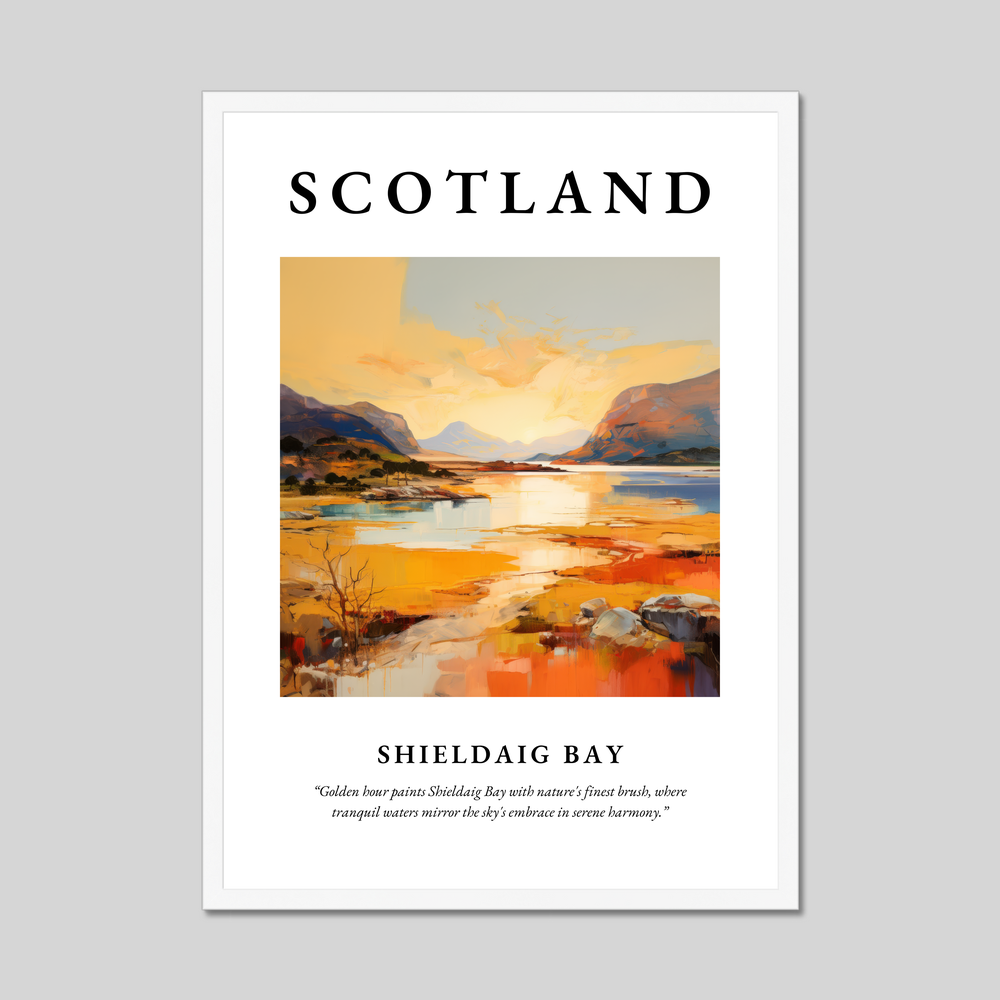 Poster in a white frame with the word Scotland