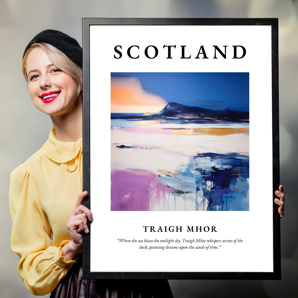 Person holding a poster of Traigh Mhor