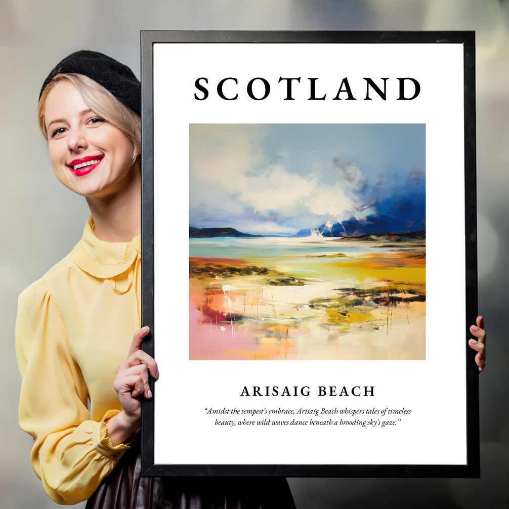 Person holding a poster of Arisaig Beach