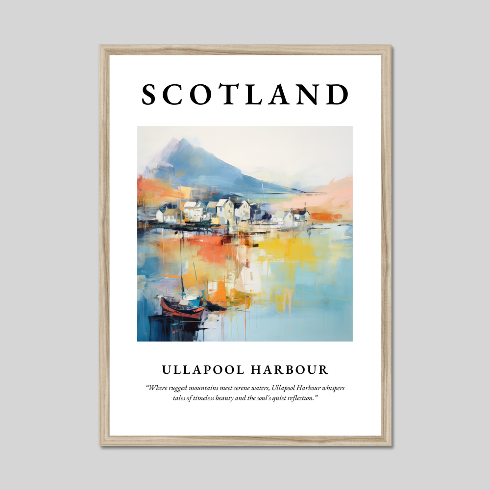 Poster in a natural frame with the word Scotland