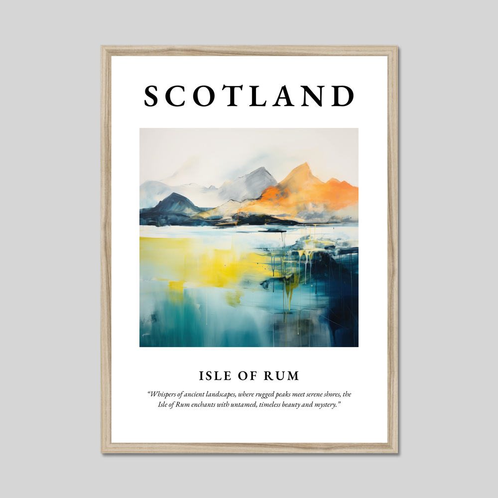 Poster in a natural frame with the word Scotland