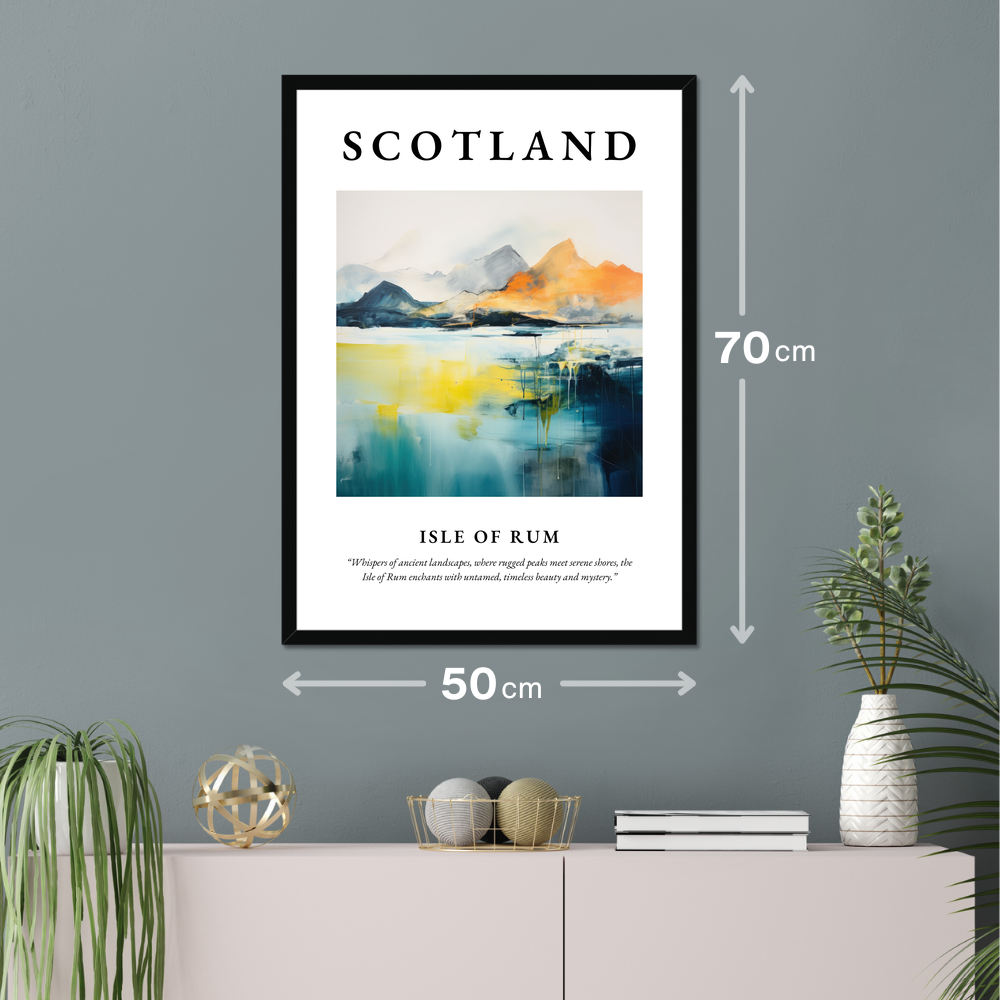 Poster of Isle of Rum hanging on a wall