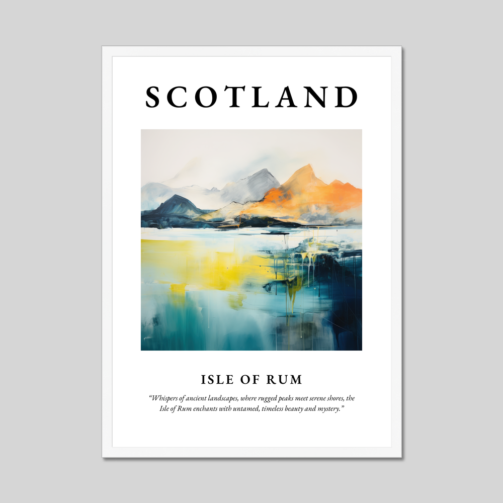 Poster in a white frame with the word Scotland