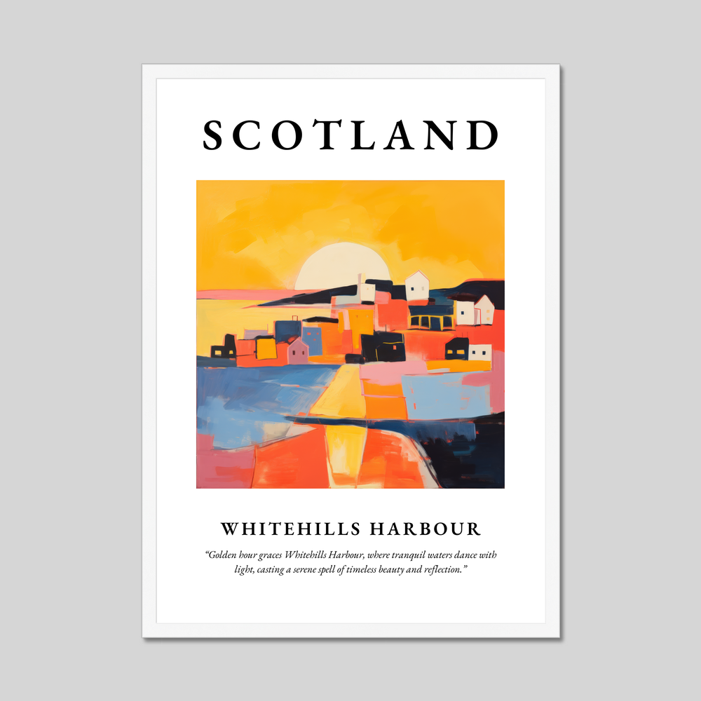 Poster in a white frame with the word Scotland