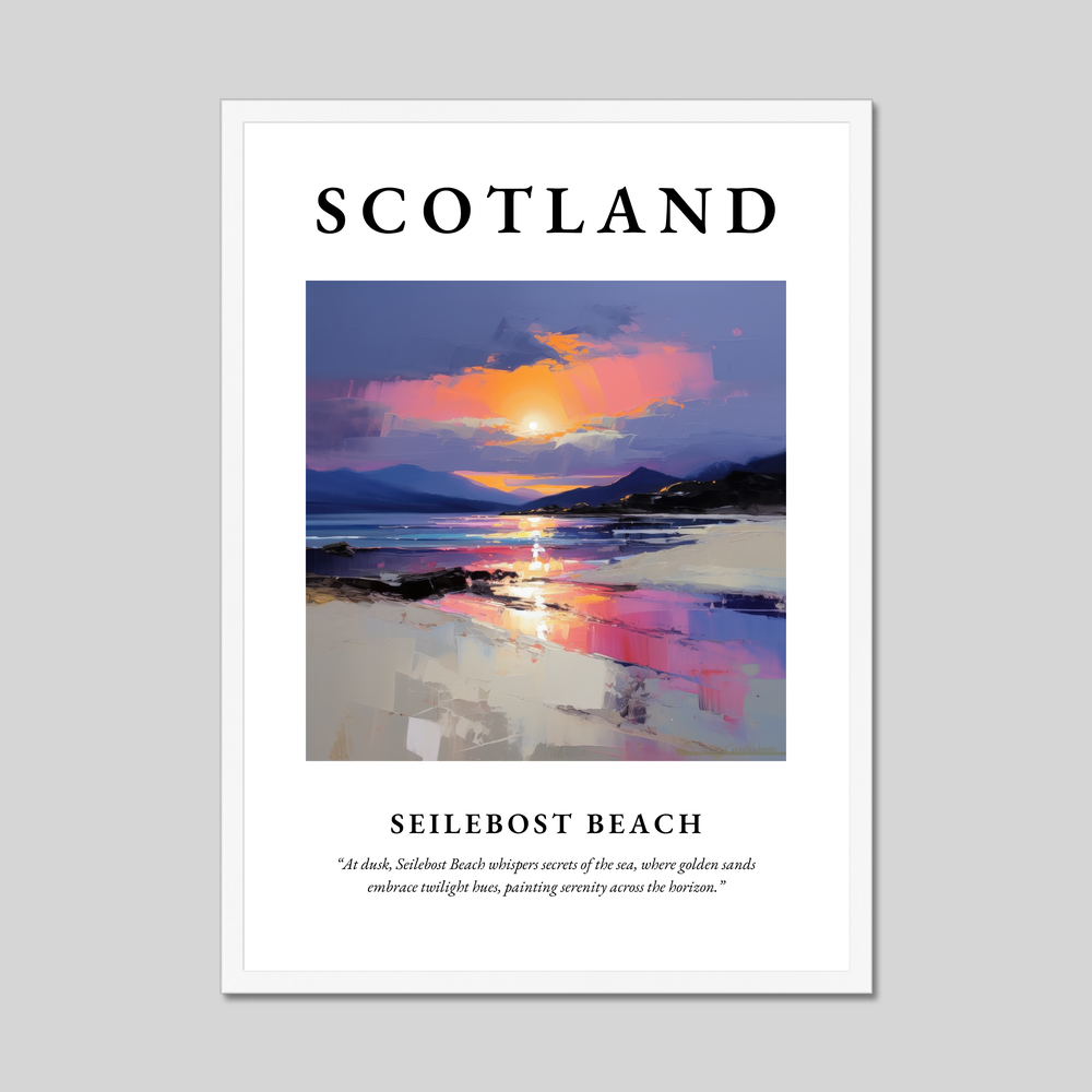 Poster in a white frame with the word Scotland