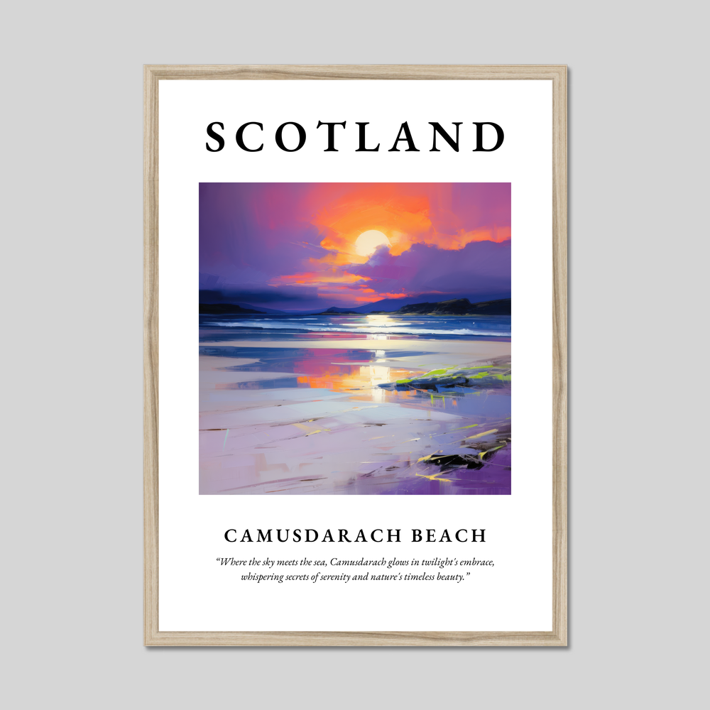 Poster in a natural frame with the word Scotland