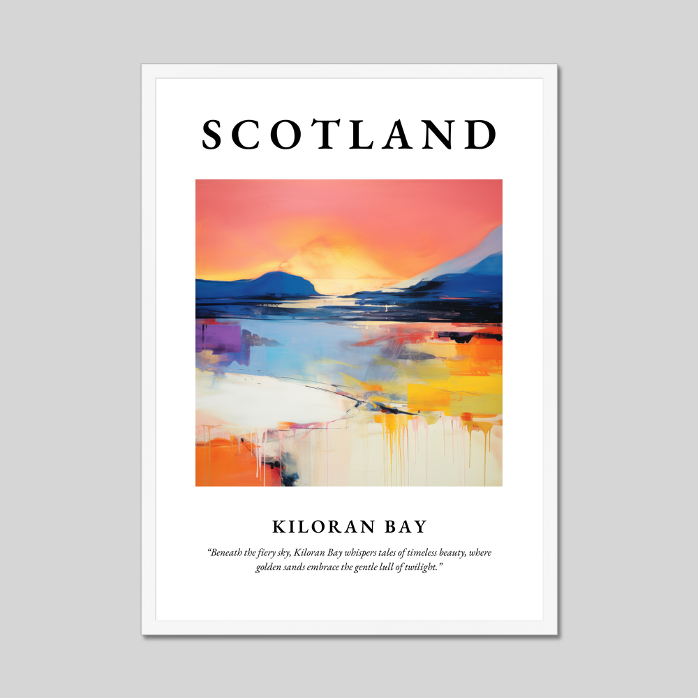 Poster in a white frame with the word Scotland