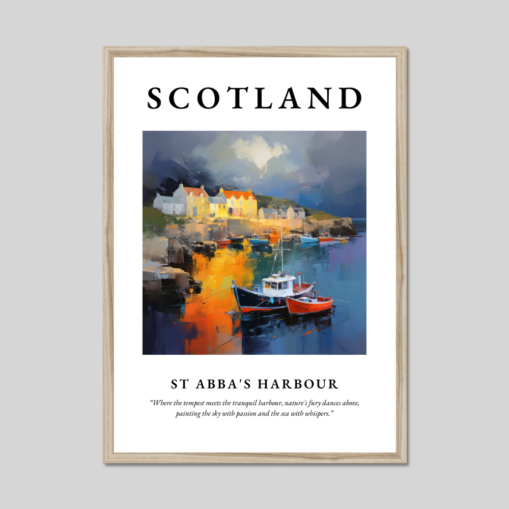 Poster in a natural frame with the word Scotland