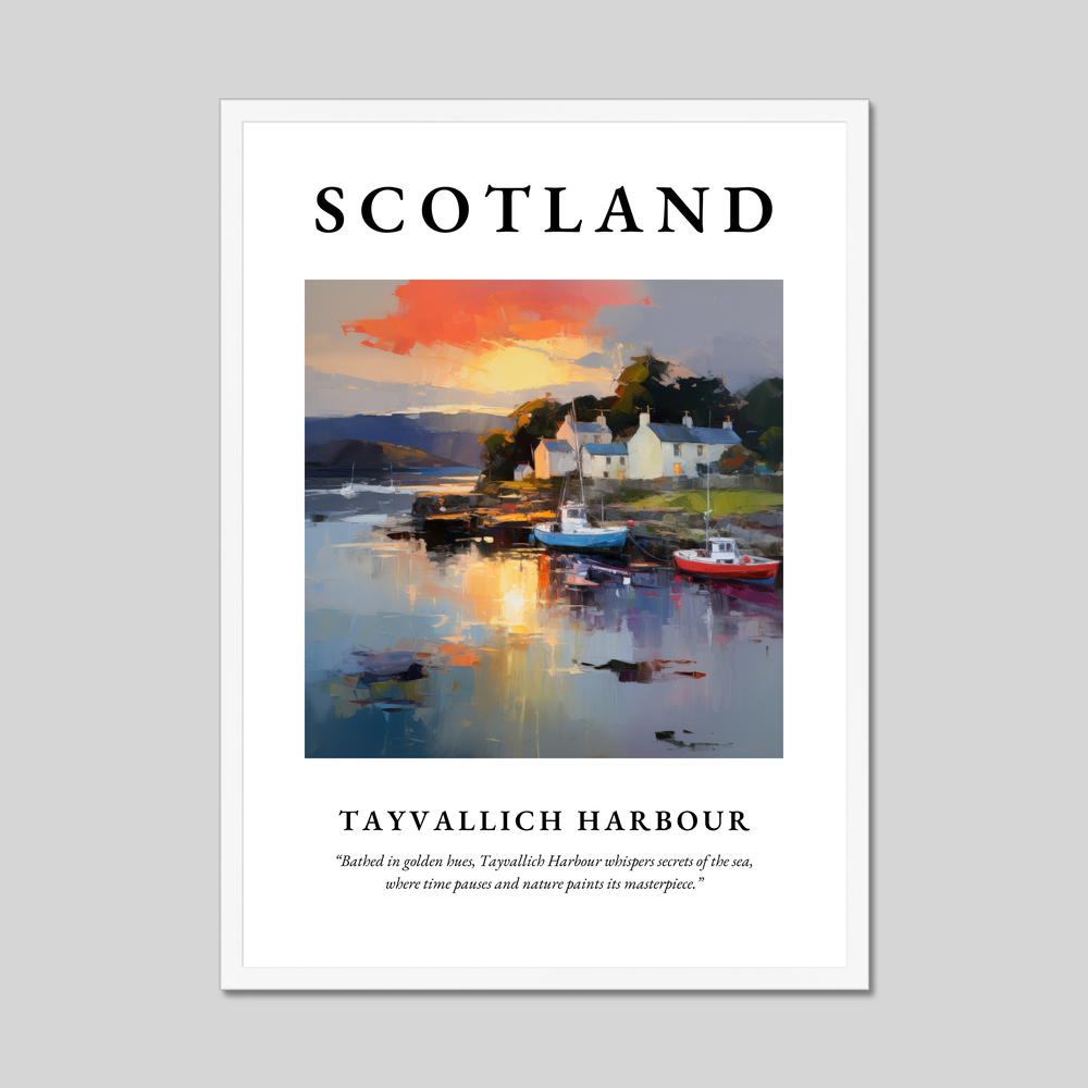 Poster in a white frame with the word Scotland