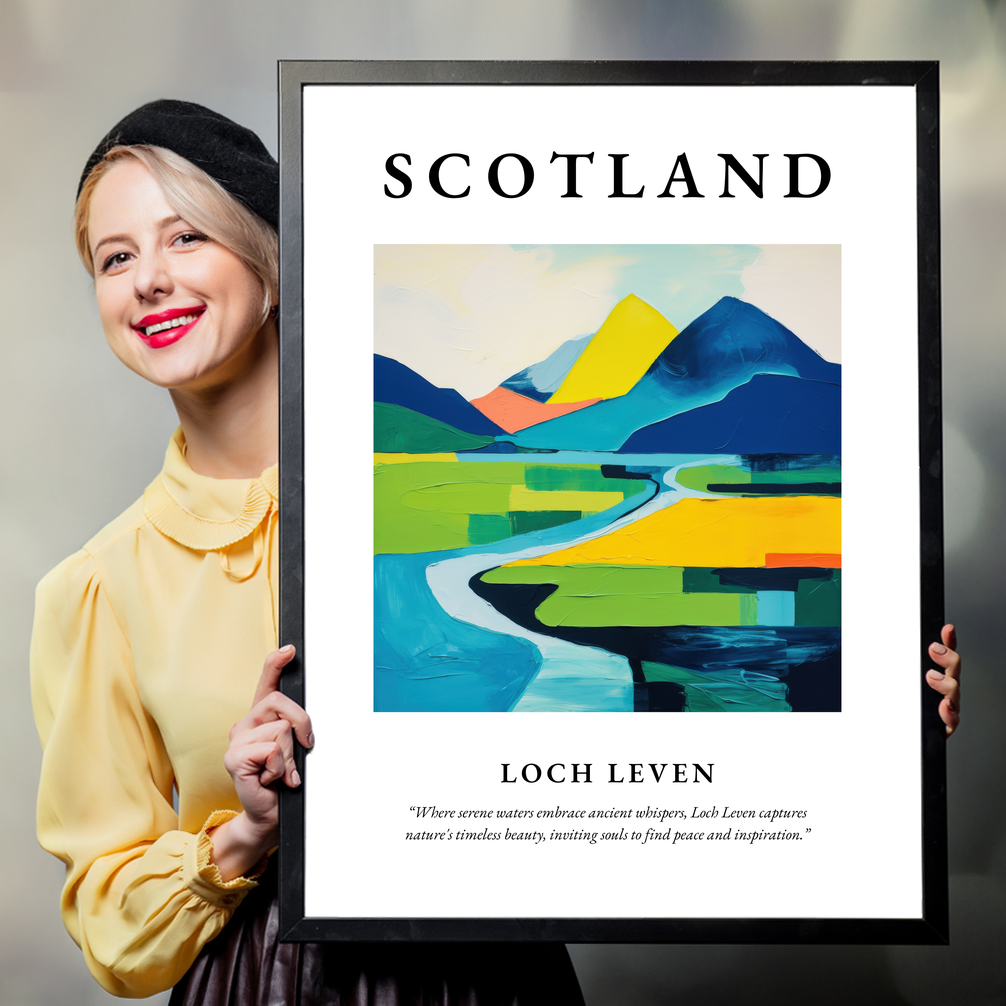Person holding a poster of Loch Leven